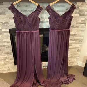 David’s bridal bridesmaid dress. Plum sz 8 off the shoulder